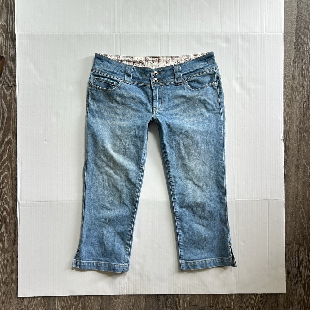 2000s American Eagle Low Rise Capri Pants Floral Coquette Playground Prep